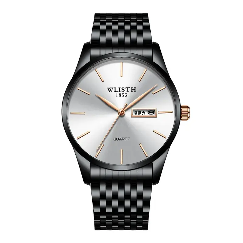 Men's Swiss Quartz Watch Blue Gold Band - Image 3