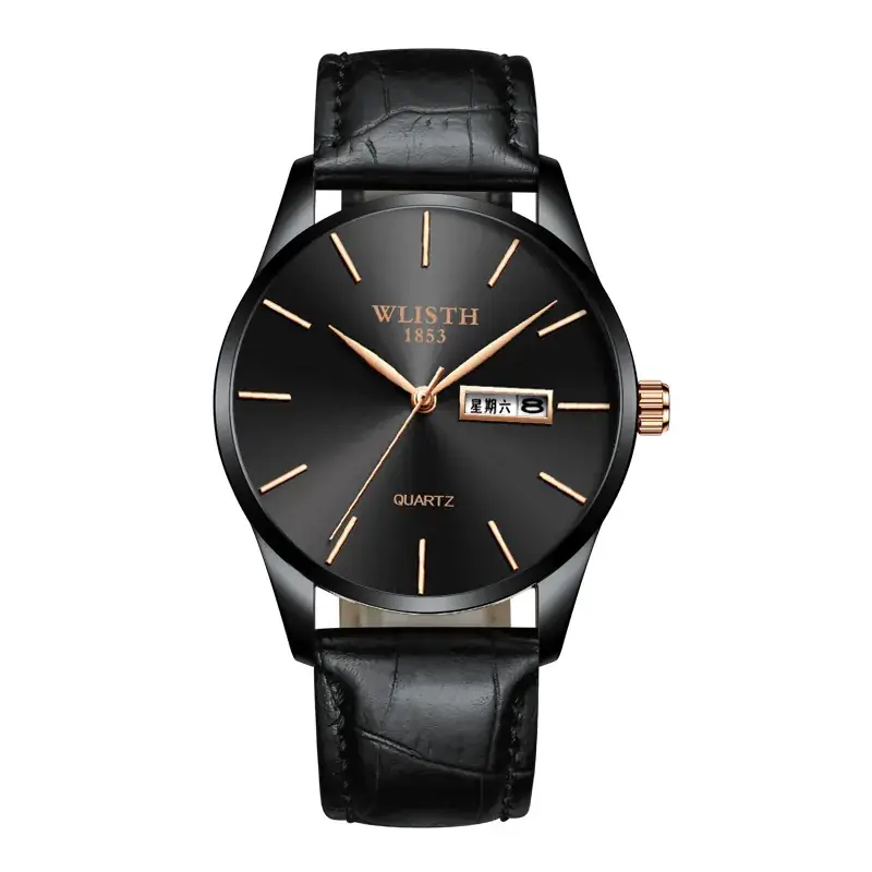 Men's Swiss Quartz Watch Blue Gold Band - Image 4