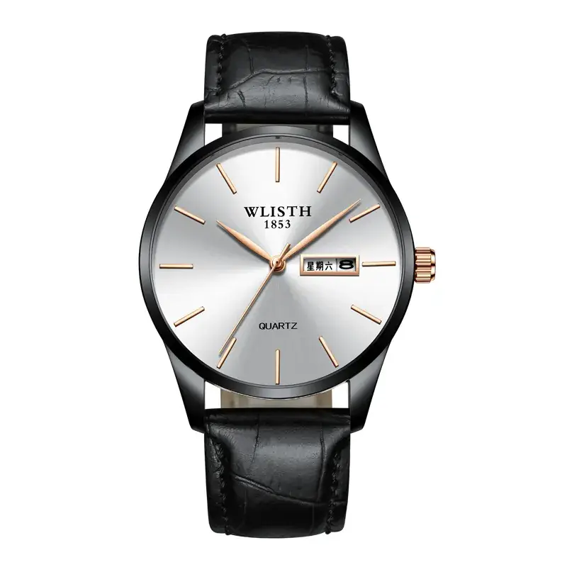 Men's Swiss Quartz Watch Blue Gold Band - Image 6
