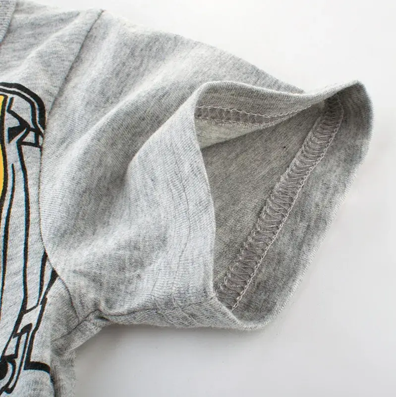 Kids One Piece Crane T-Shirt Grey Short Sleeve - Image 5