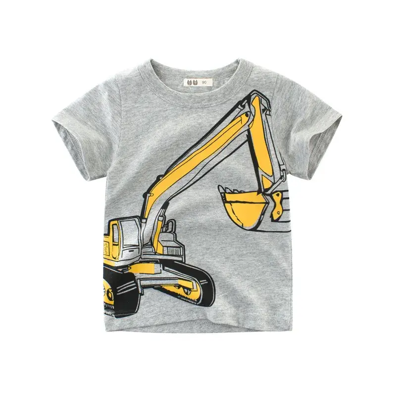 Kids One Piece Crane T-Shirt Grey Short Sleeve