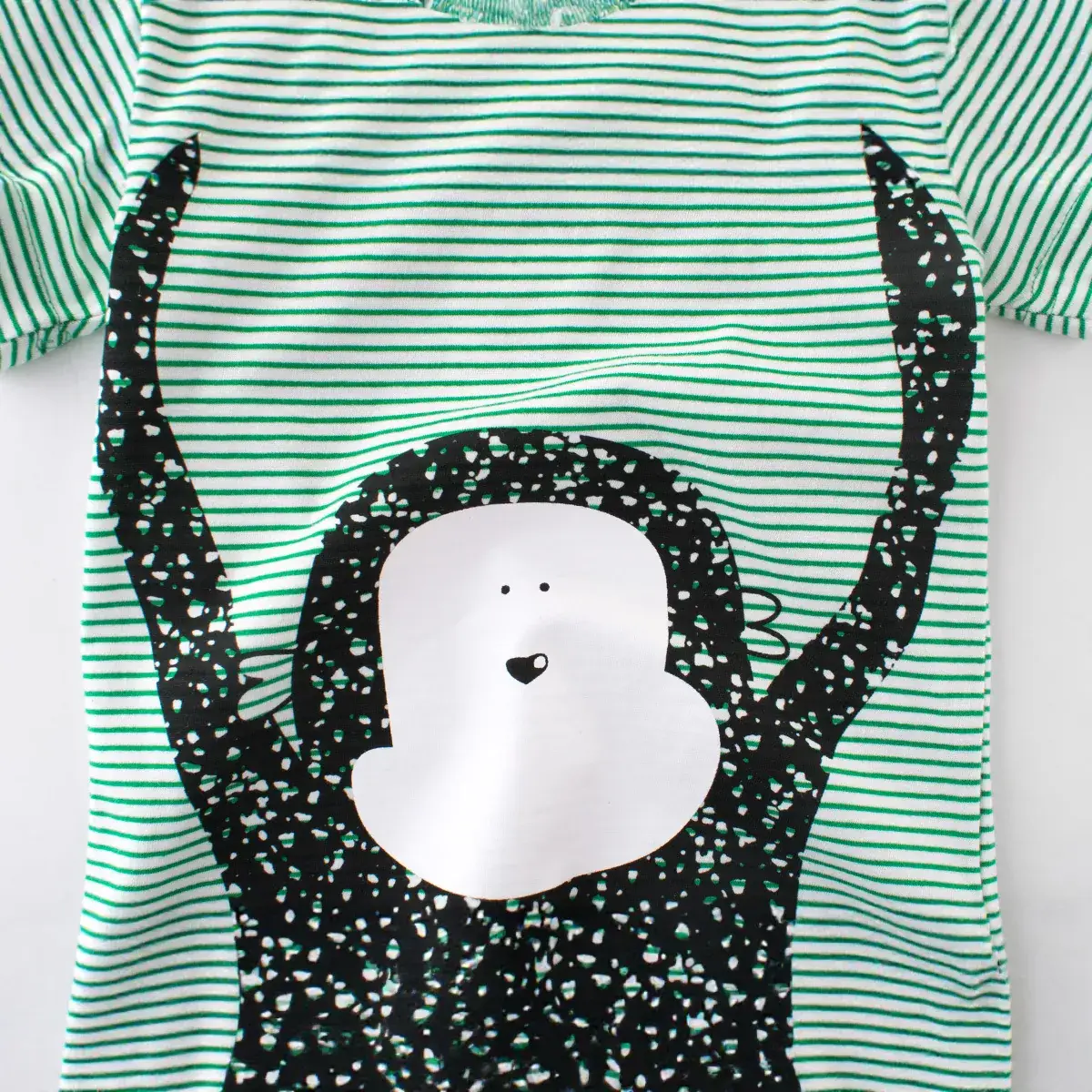 2024 Summer Kids T-Shirt Black Green Striped Animal Print - Image 4
