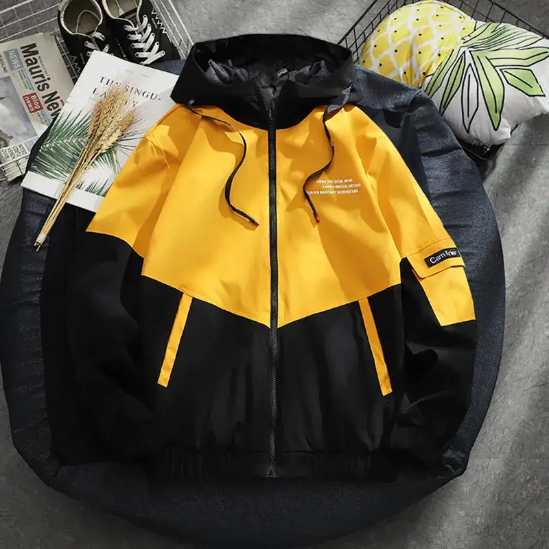 Red Black Hooded Windproof Jacket Single Windbreaker - Image 6