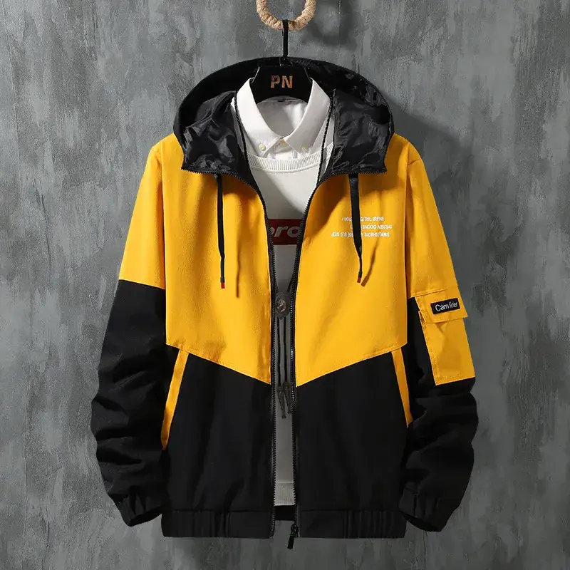 Red Black Hooded Windproof Jacket Single Windbreaker - Image 3