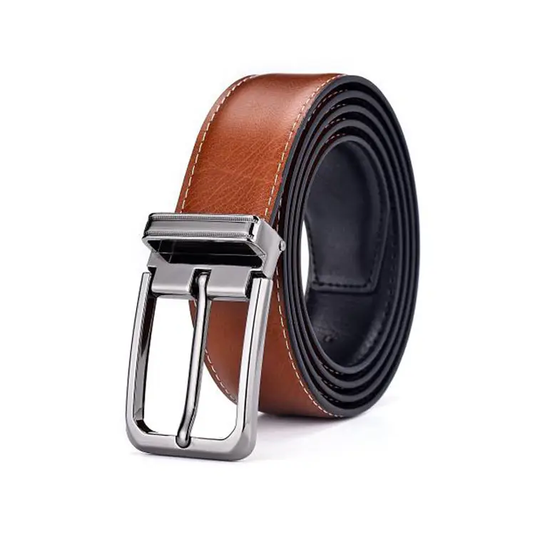 Men's Black Genuine Leather Business Pin Buckle Belt - Image 9
