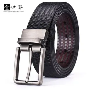 Men's Black Genuine Leather Business Pin Buckle Belt — feature 12