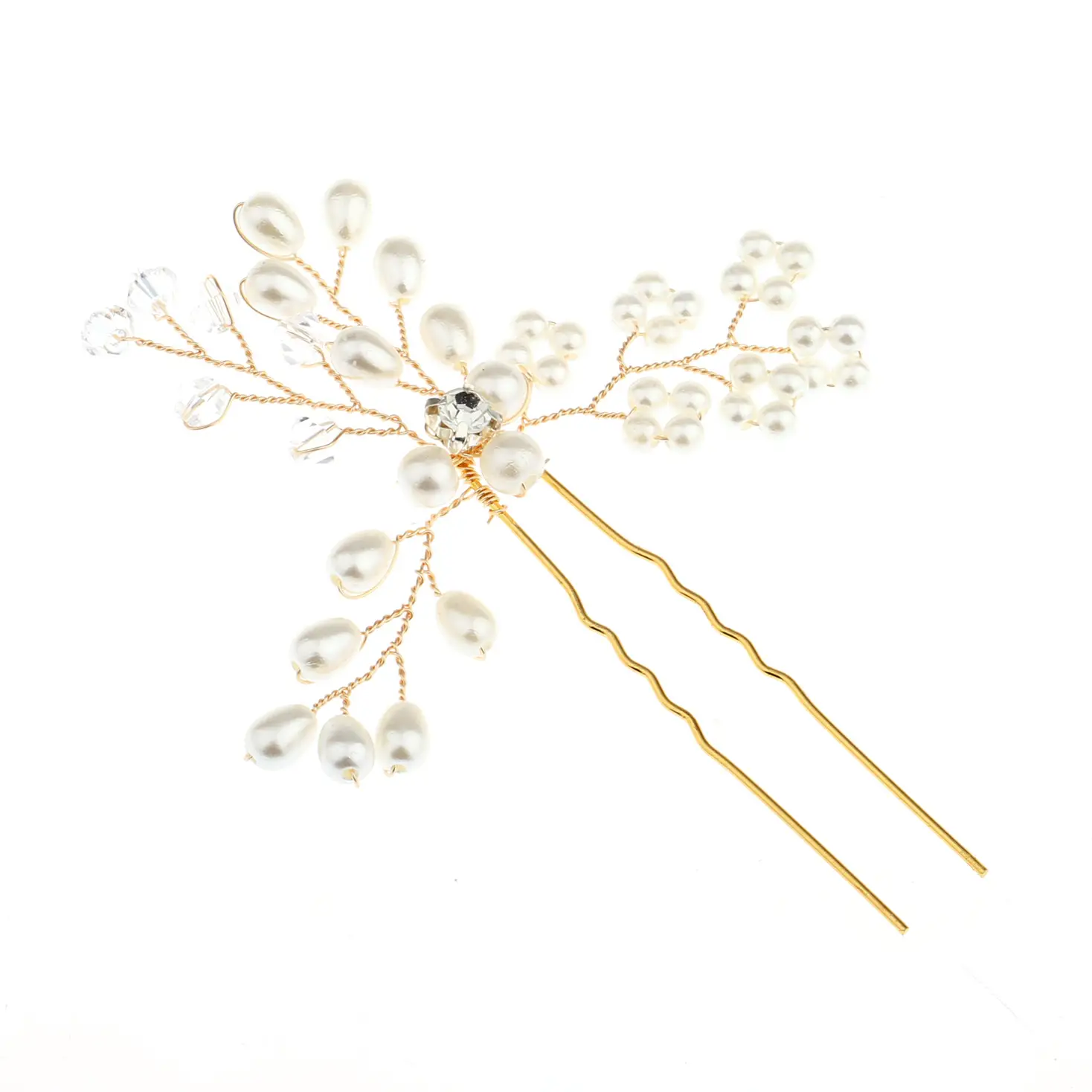 Gold Pearl Hairpin for Bridal Wedding Accessories - Image 4