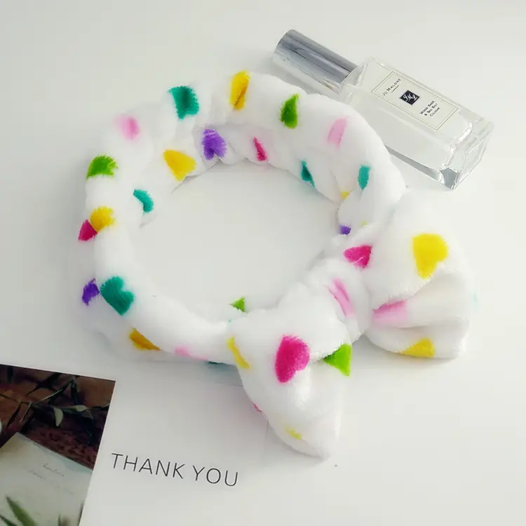 White Colorful Fleece Hair Band for Women - Image 42