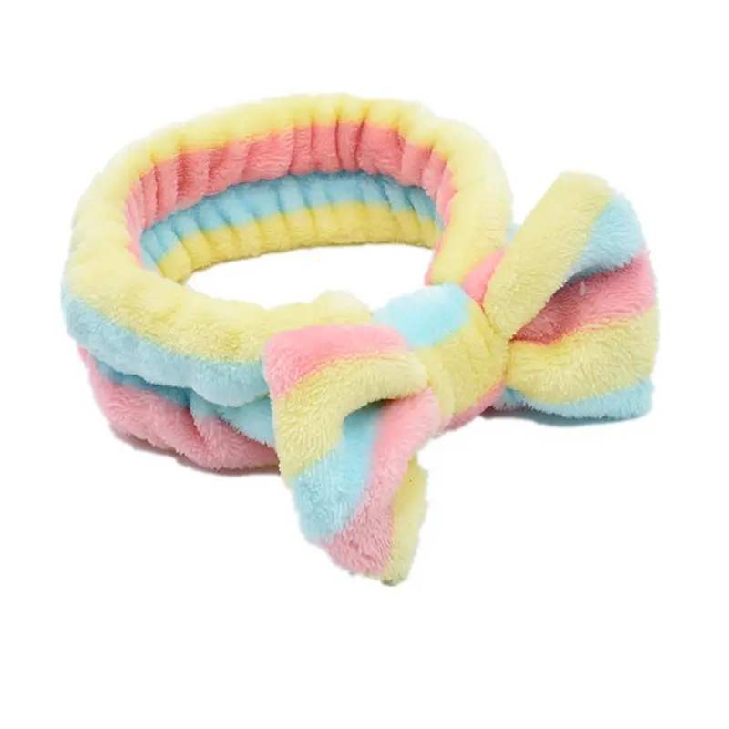White Colorful Fleece Hair Band for Women - Image 45