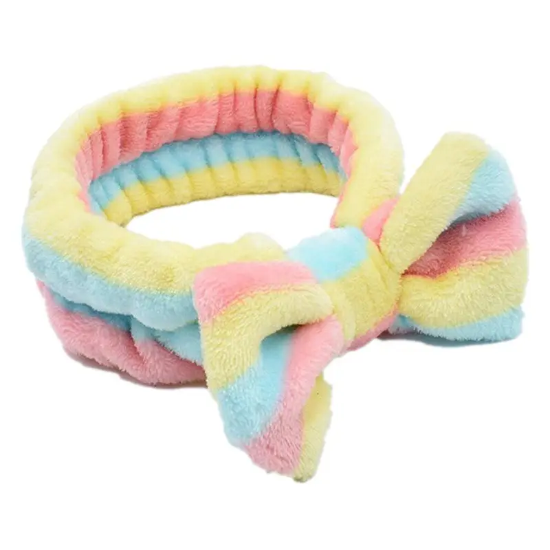White Colorful Fleece Hair Band for Women