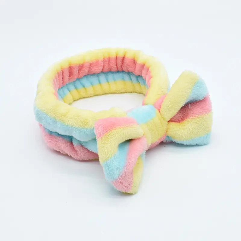 White Colorful Fleece Hair Band for Women - Image 19
