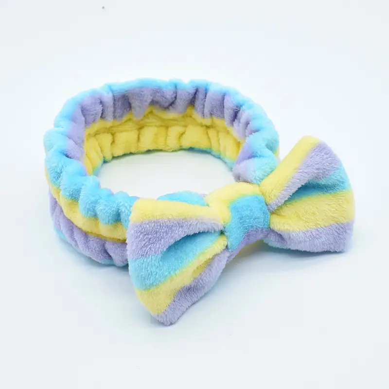 White Colorful Fleece Hair Band for Women - Image 23