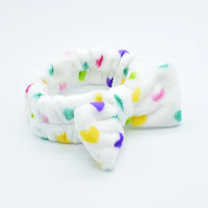 White Colorful Fleece Hair Band for Women - Image 36