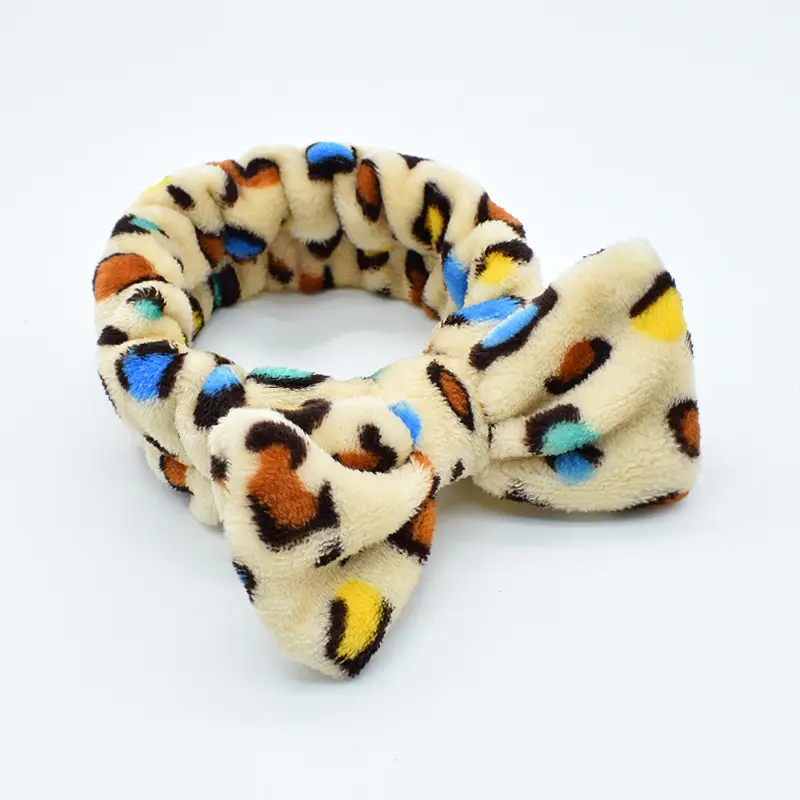 White Colorful Fleece Hair Band for Women - Image 37