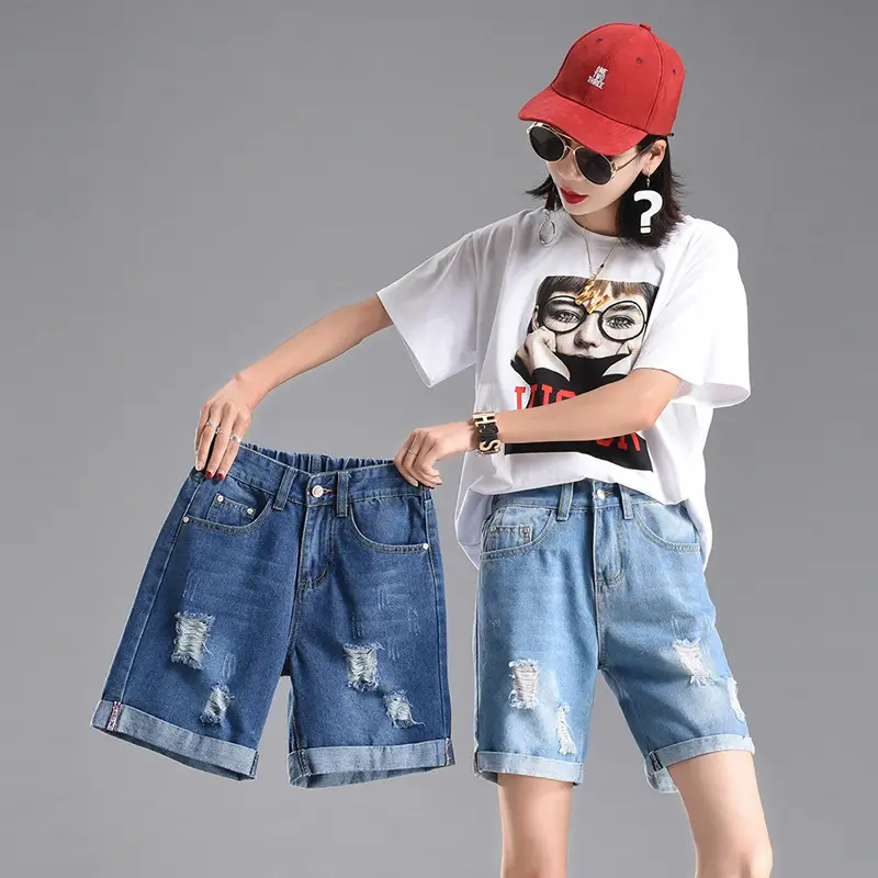 Women Elastic Waist Shorts 2024 Summer Loose Slimming