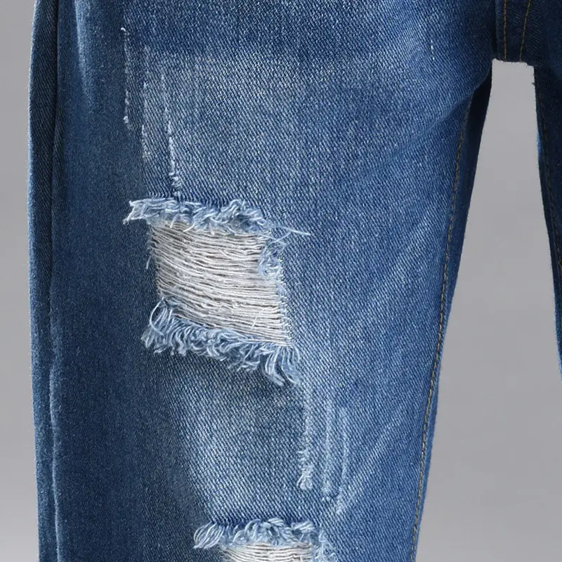 Ripped Denim Cropped Pants Women Summer Loose Plus Size - Image 7