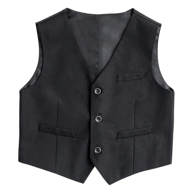 Children's Sleeveless Vest Black Spring Autumn Plus