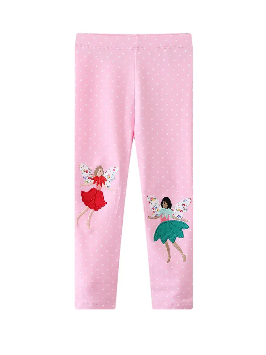 Girls' Pink Fairy Print Leggings Spring Autumn - Image 6