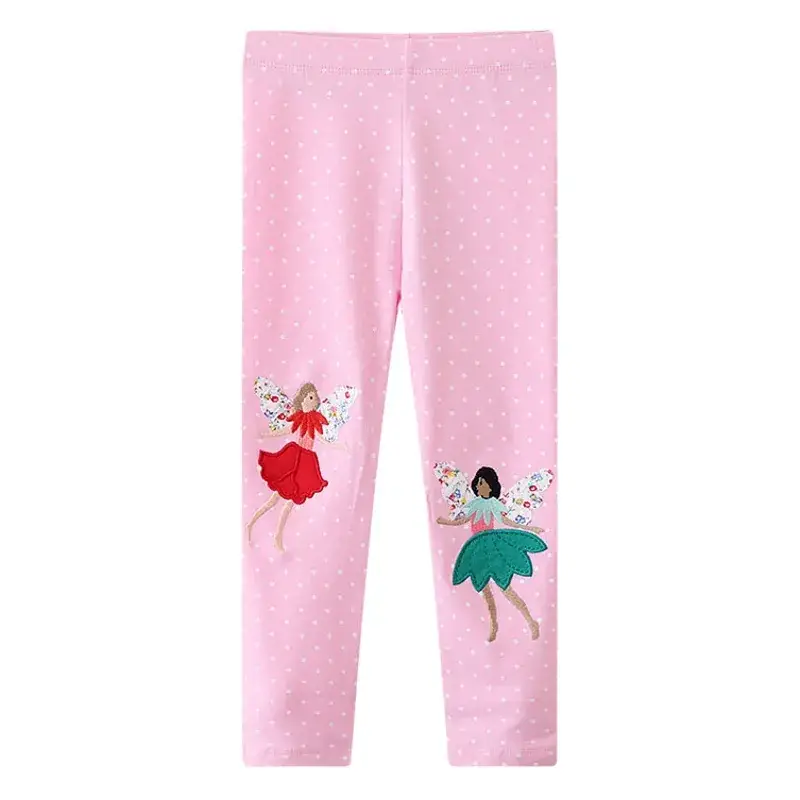 Girls' Pink Fairy Print Leggings Spring Autumn