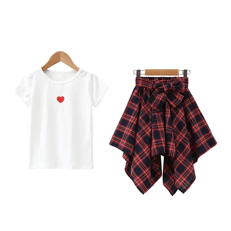 Girls Plaid Skirt Set 2025 Summer Wear 12-15Y - Image 9