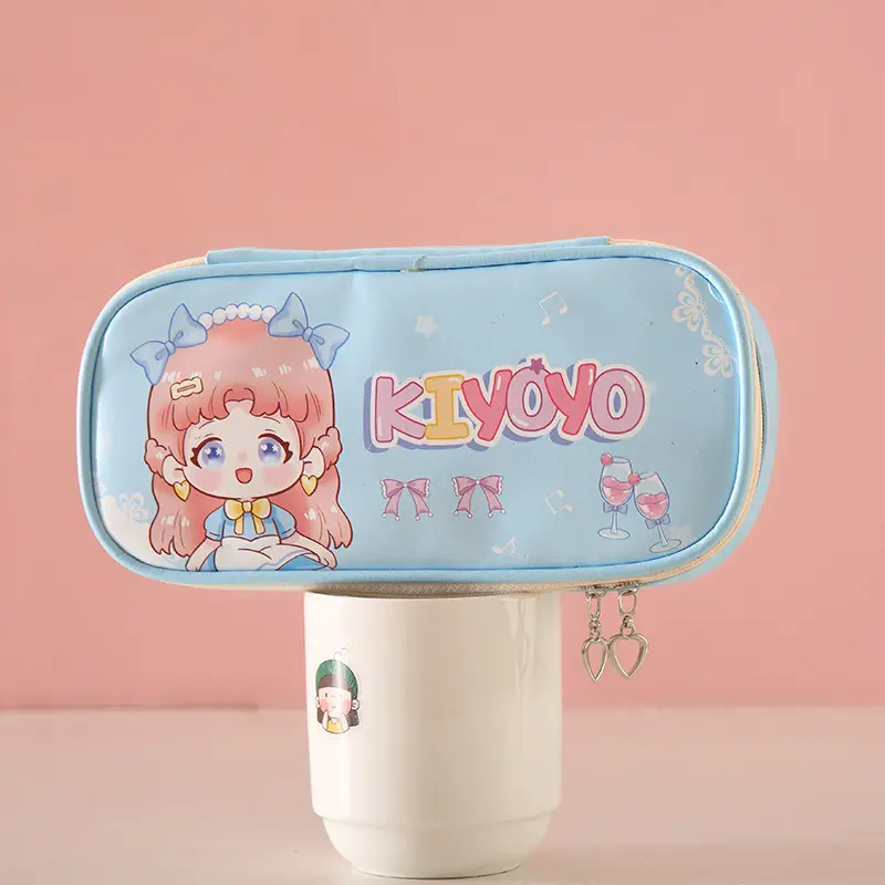 Kids Bus Stationery Case Orange Yellow Canvas Box - Image 3