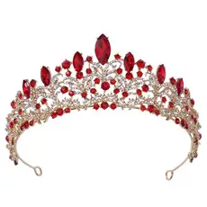 White Rhinestone Bridal Crown with Leaf Design — feature 4