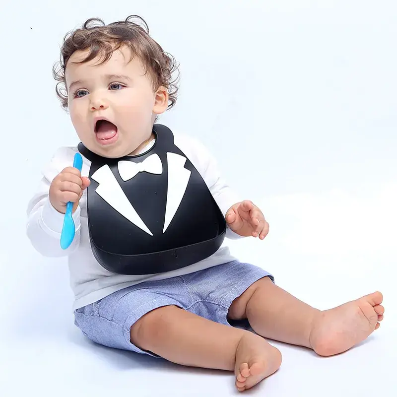 Adjustable Silicone Baby Bib with Bow for Newborns - Image 10