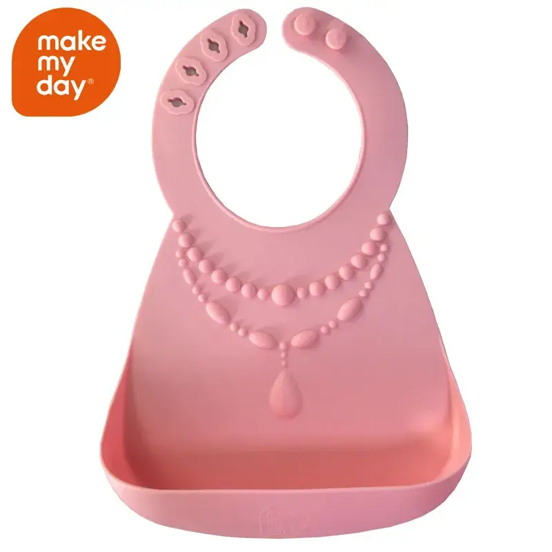 Adjustable Silicone Baby Bib with Bow for Newborns - Image 2