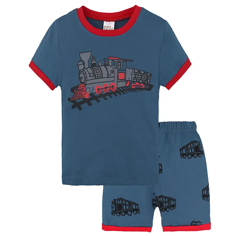 Kids Dinosaur T-Shirt Shorts Set Gray Black - Image 9