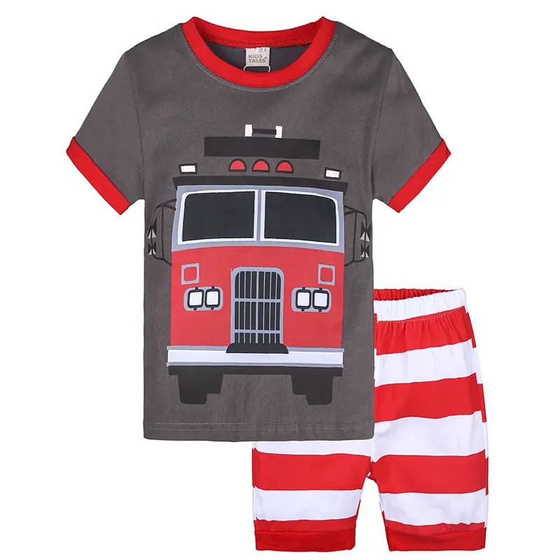 Kids Dinosaur T-Shirt Shorts Set Gray Black - Image 8