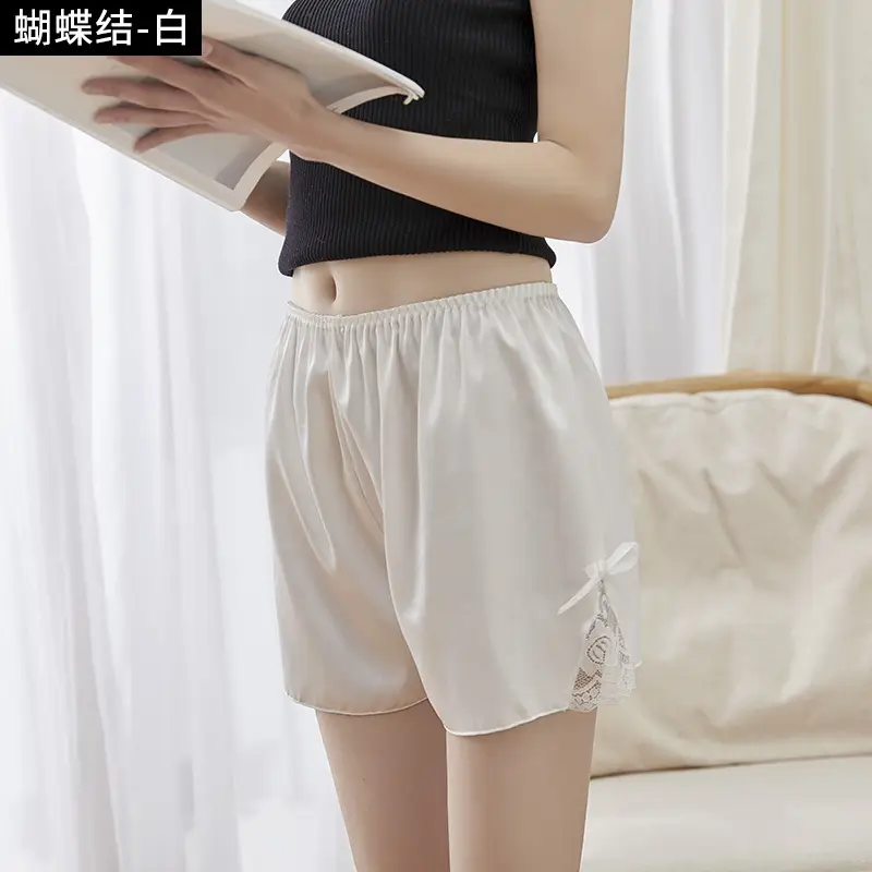Women's Butterfly Lace Shorts Black White Anti-Exposure - Image 5
