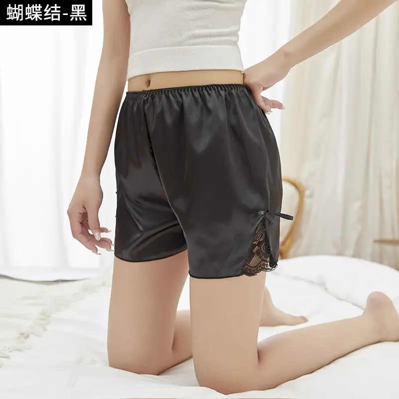 Women's Butterfly Lace Shorts Black White Anti-Exposure - Image 6