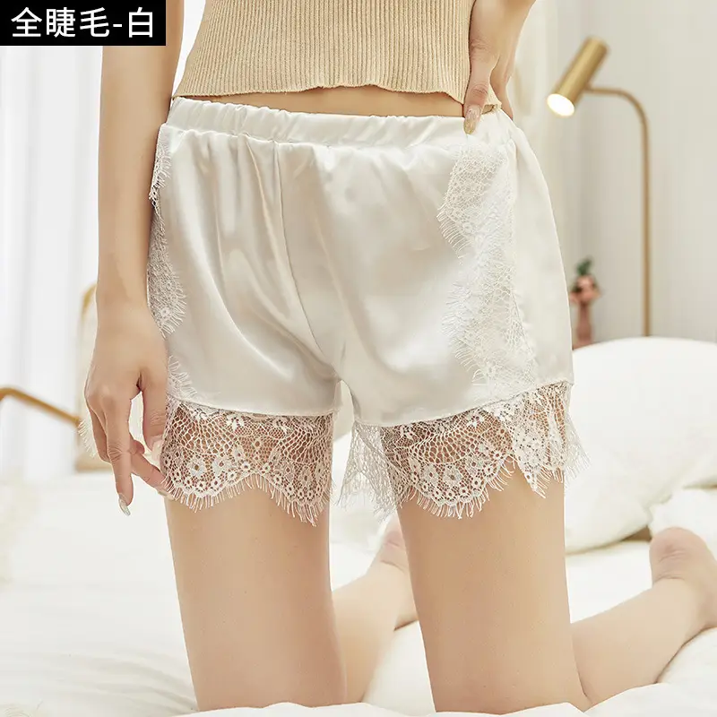Women's Butterfly Lace Shorts Black White Anti-Exposure - Image 7