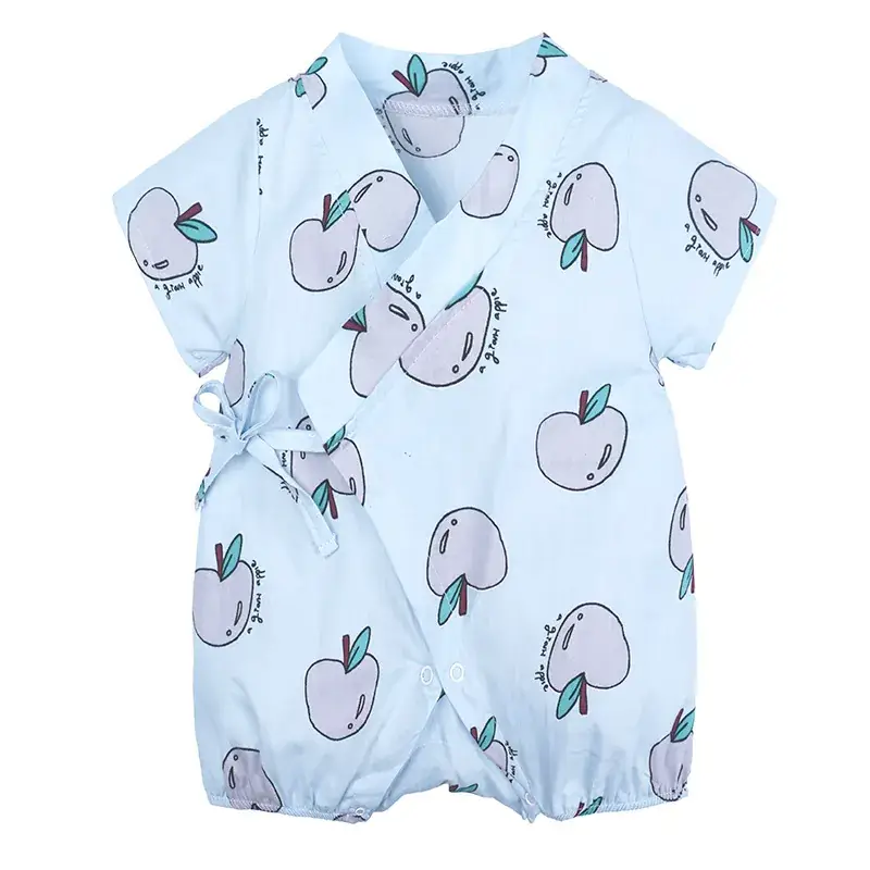 Baby Fruit Print Jumpsuit Light Blue Newborn - Image 2