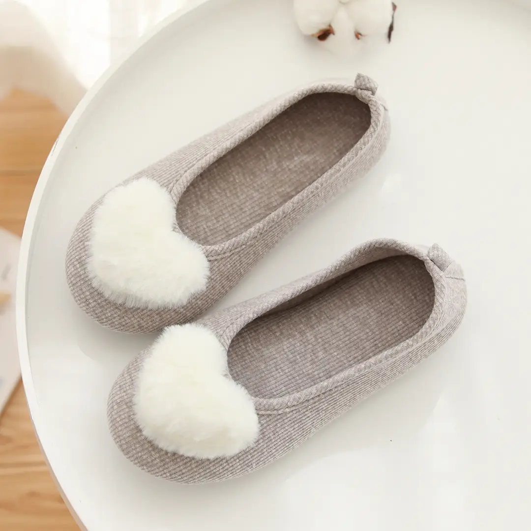 Postpartum Shoes for Spring and Autumn, Closed-Back Cotton Slippers, Breathable, Non-Slip, Indoor Soft-Soled Floor Shoes, Large Size Slippers for All Seasons