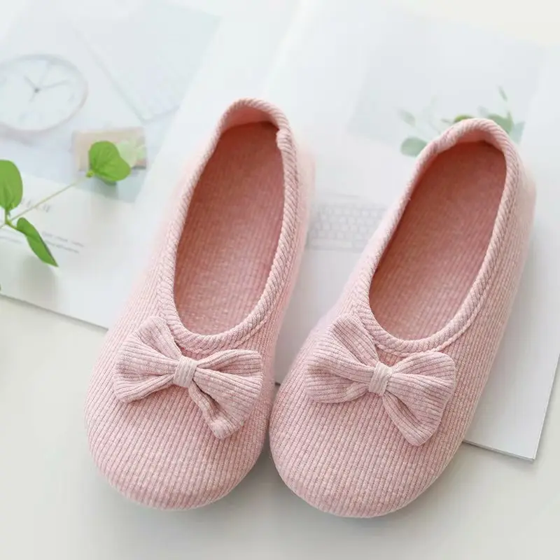 Postpartum Shoes for Spring and Autumn, Closed-Back Cotton Slippers, Breathable, Non-Slip, Indoor Soft-Soled Floor Shoes, Large Size Slippers for All Seasons