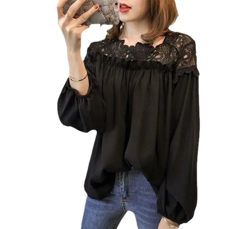 Autumn Long Sleeve Crochet Blouse for Women - Image 7