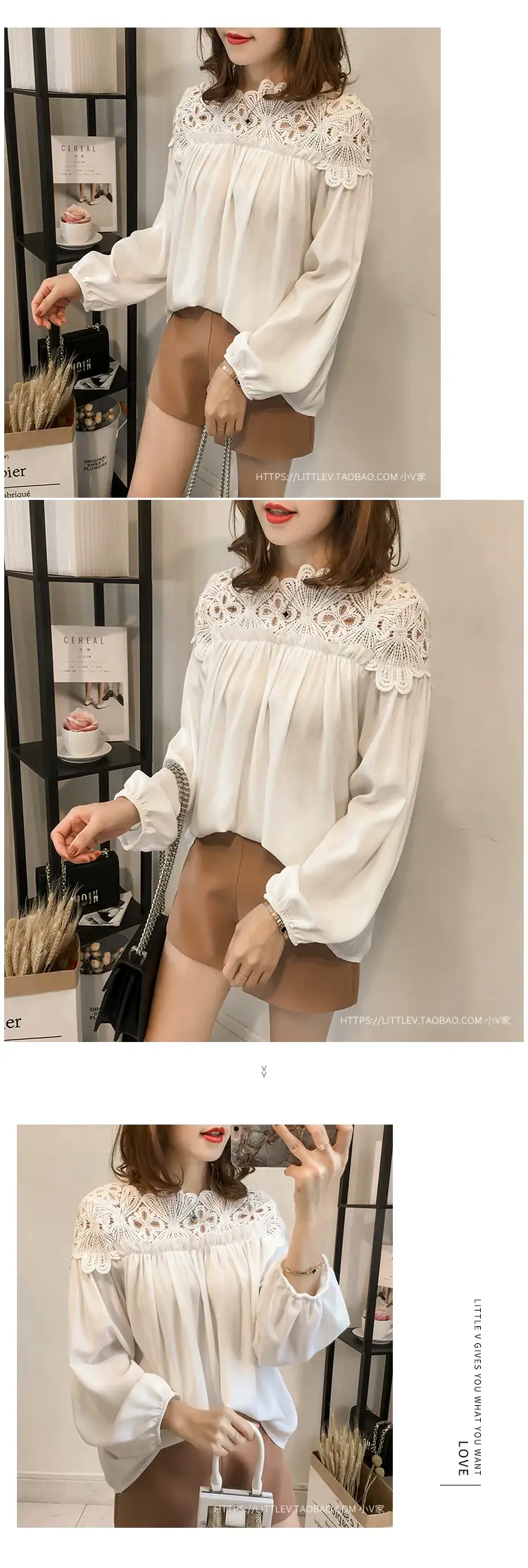 Autumn Long Sleeve Crochet Blouse for Women — feature 4