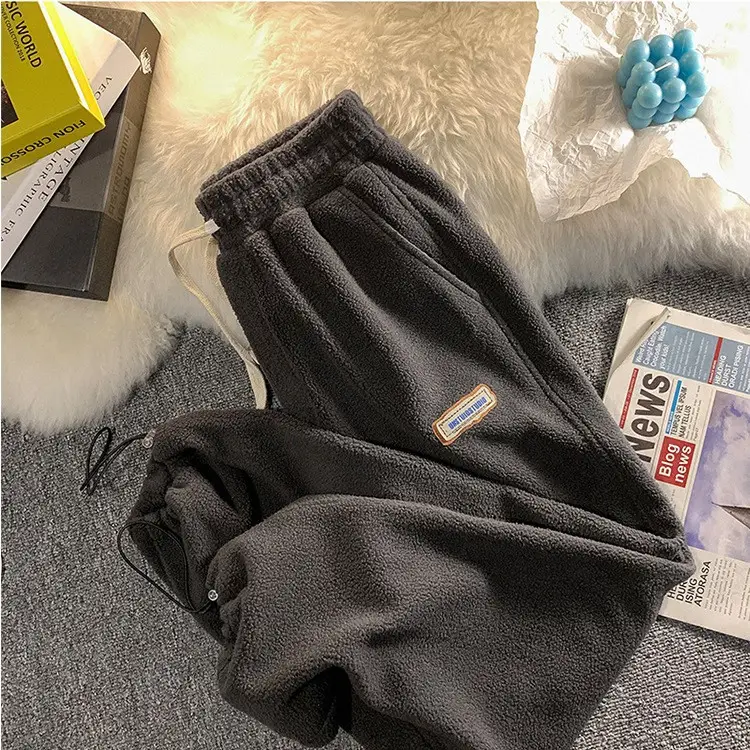 Women's Warm Fleece Lined Harem Pants Cream - Image 2