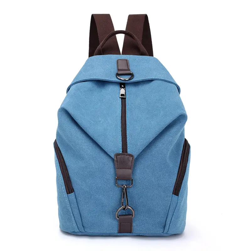 2025 Canvas Women's Backpack Retro College Style Blue - Image 4