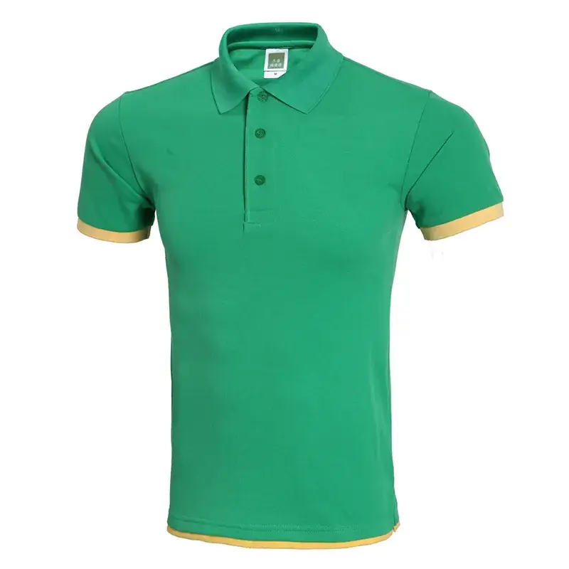 Men Black Polo Shirt with Red Trim & Logo