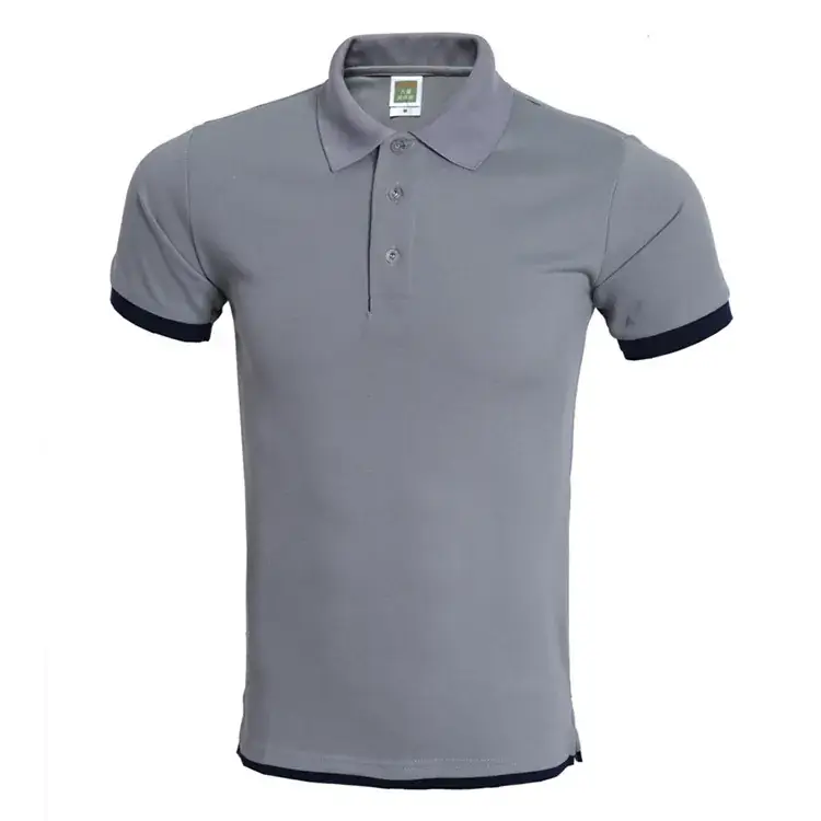 Men Black Polo Shirt with Red Trim & Logo