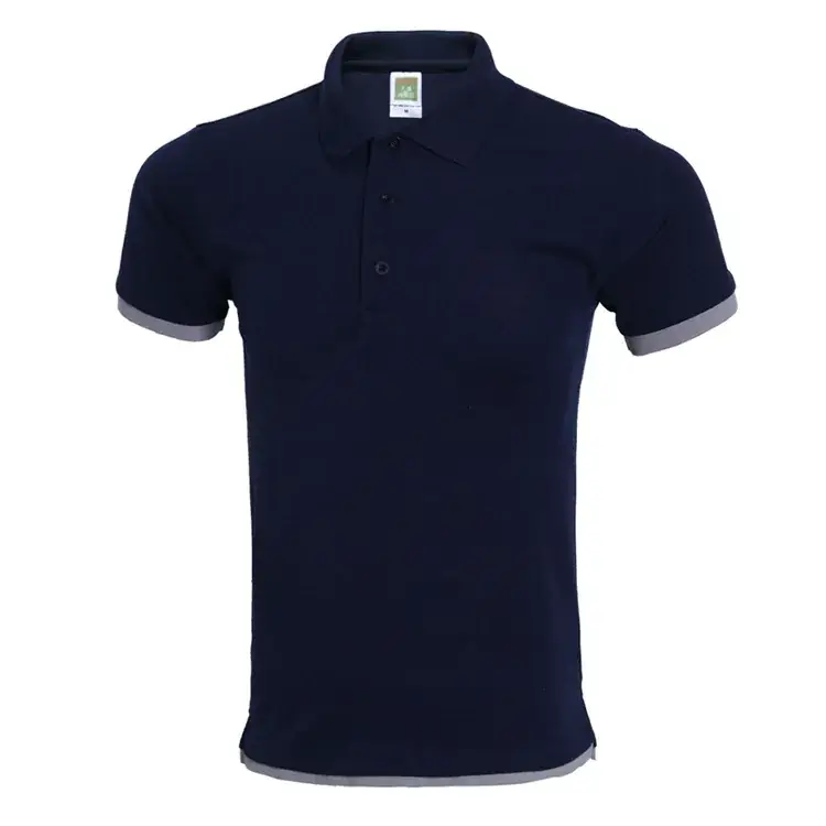 Men Black Polo Shirt with Red Trim & Logo