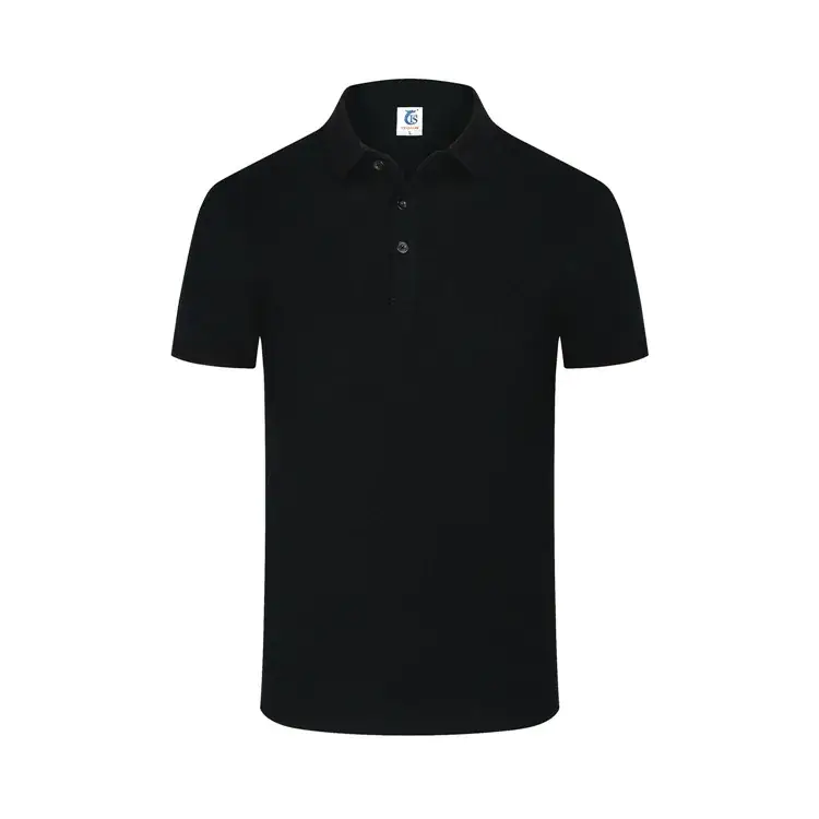 Men Pure Cotton Ice Pearl Polo Shirt Black - Image 4