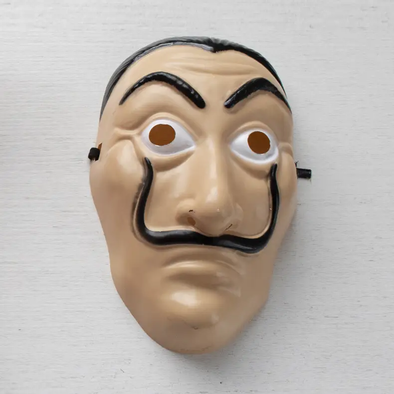 Halloween Clown Mask with Dali Jumpsuit Costume