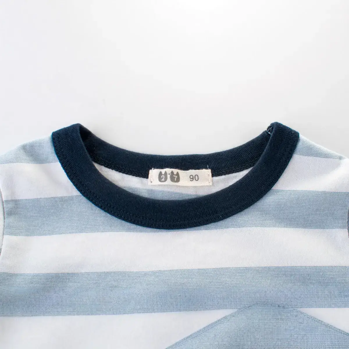 Kids Striped T-Shirt Blue White Short Sleeve - Image 4