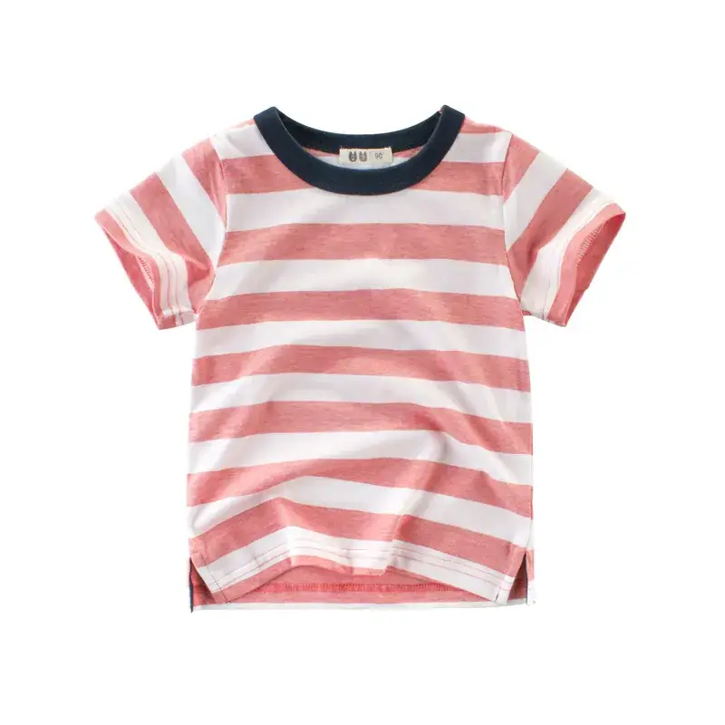 Kids Striped T-Shirt Blue White Short Sleeve - Image 2