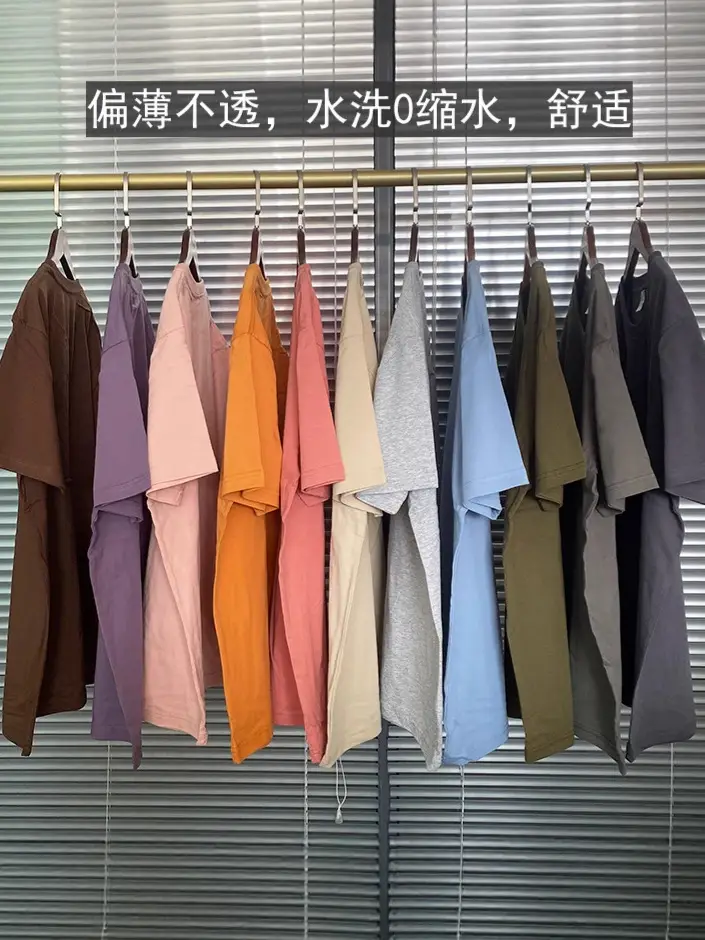 Summer T-Shirt Pure Cotton Solid Color Round Neck Short Sleeve - Image 30
