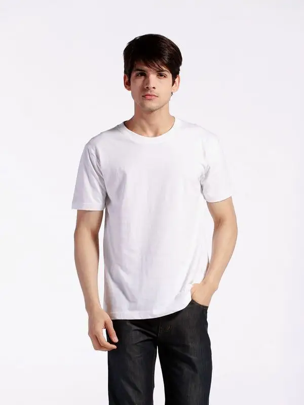 Summer T-Shirt Pure Cotton Solid Color Round Neck Short Sleeve - Image 34
