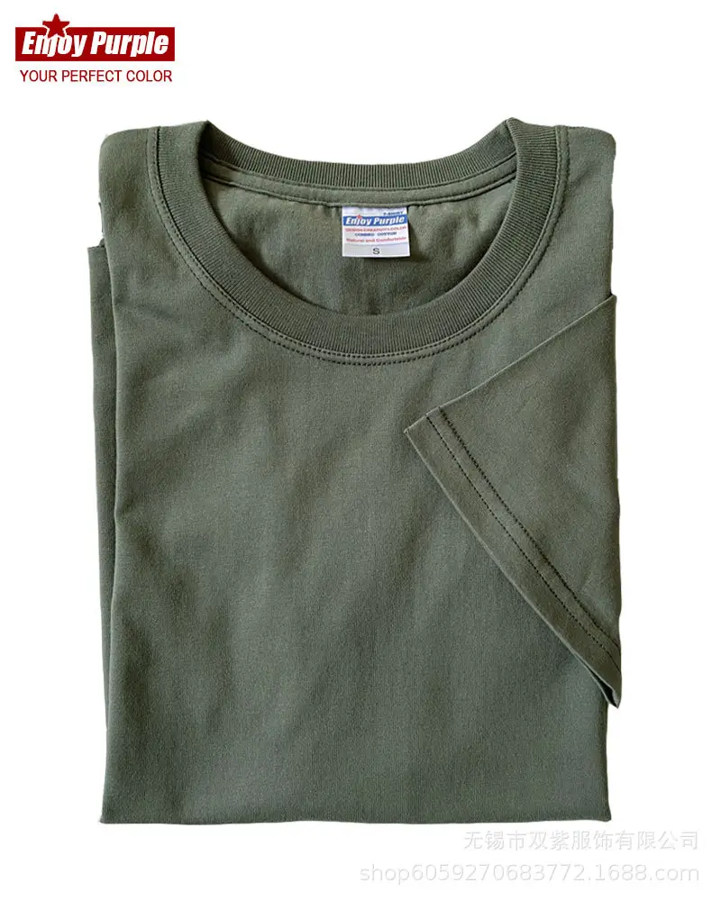 Summer T-Shirt Pure Cotton Solid Color Round Neck Short Sleeve - Image 23